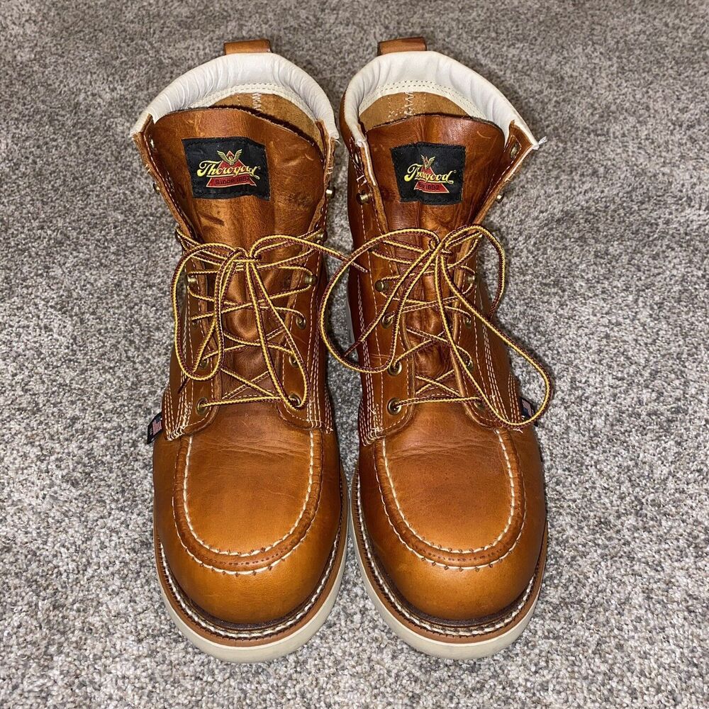Thorogood Brown Leather Work Boots Steel Toe 804-4200 Size 11 D Pre-Owned USA